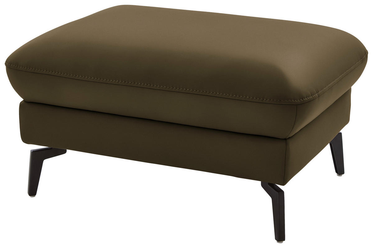 ECKSOFA in Echtleder Grün  - Schwarz/Grün, Natur, Leder/Metall (168/281cm) - Valdera