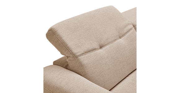 ECKSOFA in Struktur Sandfarben  - Sandfarben/Eichefarben, Design, Holz/Textil (163/305cm) - Novel