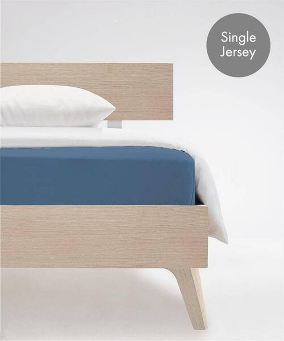 SPANNBETTTUCH Jenny C Single-Jersey  - Blau, Basics, Textil (100/220cm) - Fleuresse