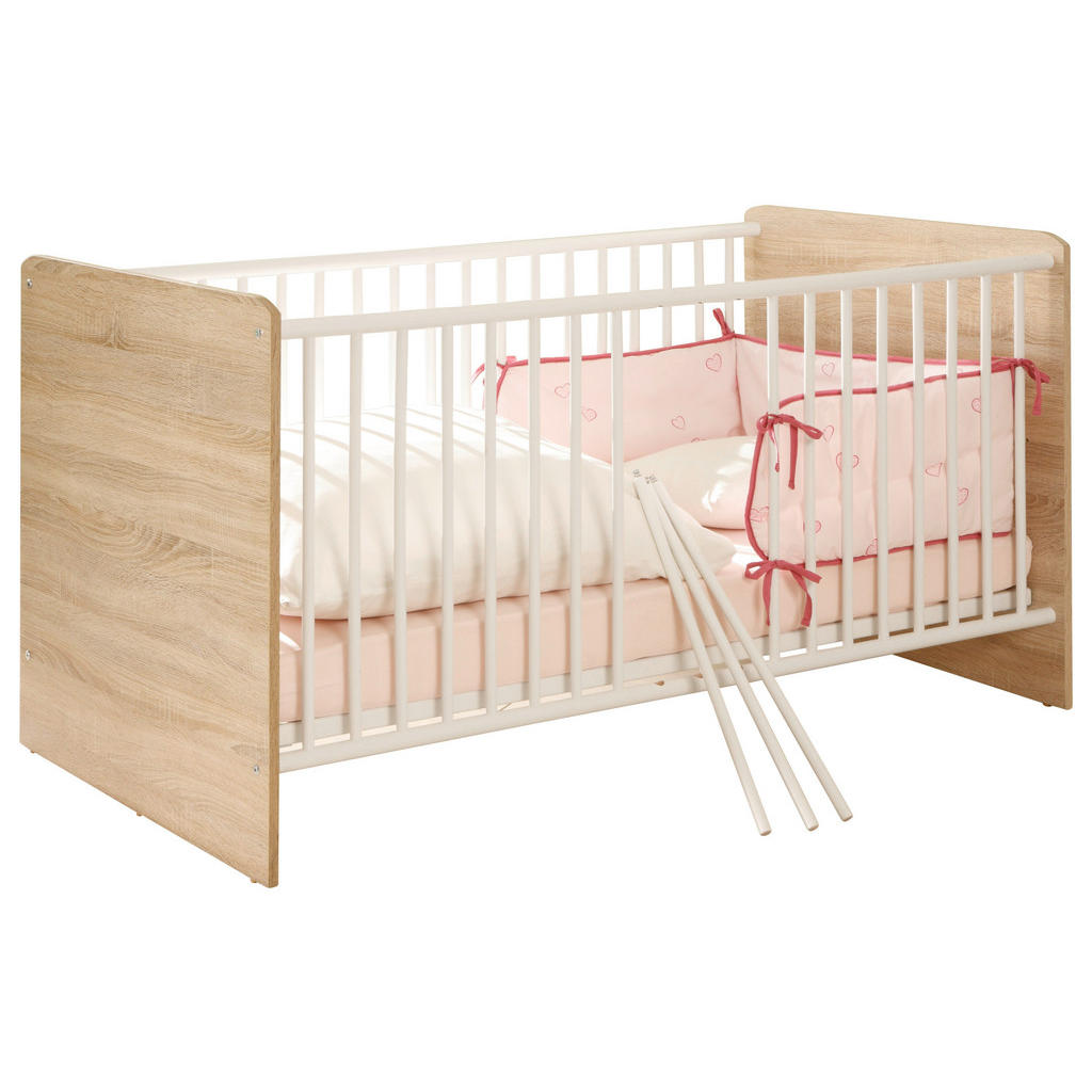 Gitterbett Wiki 70x140 Eiche Dekor/Weiß