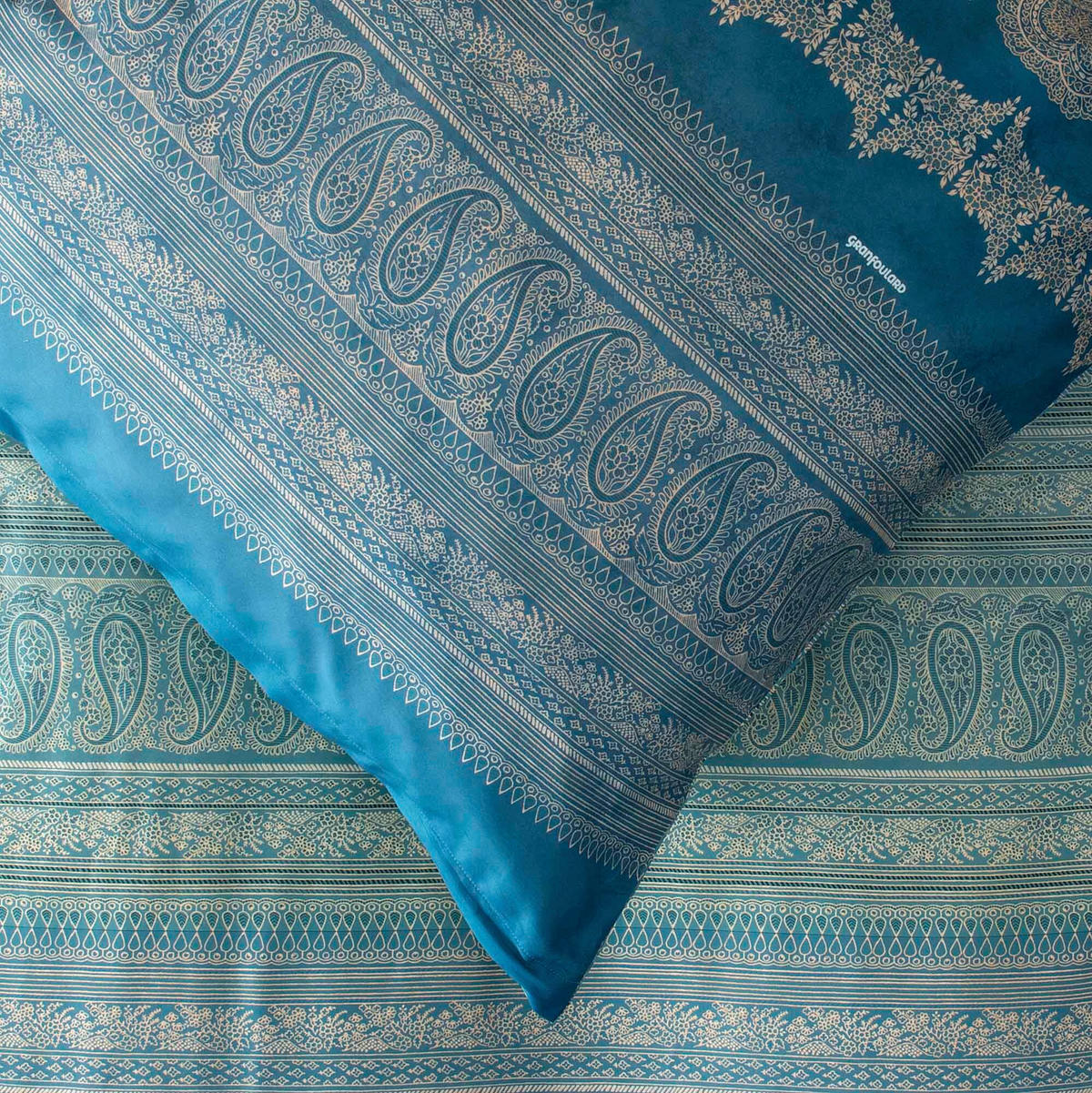 POSTELJNINA 140/200 cm saten svetlo modra  - svetlo modra, Konvencionalno, tekstil (140/200cm) - Bassetti