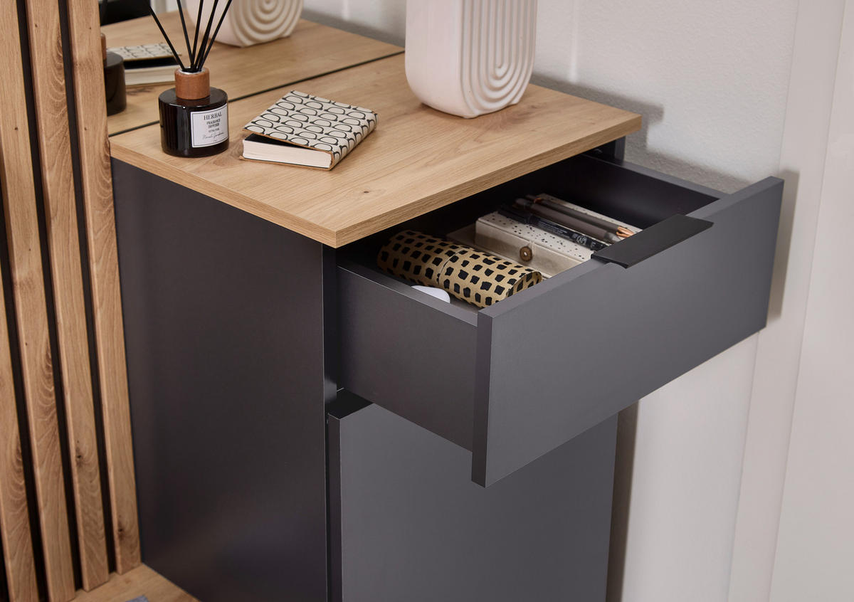 GARDEROBE 4-teilig  in 88/195/35 cm  - Anthrazit/Eiche Artisan, Design, Glas/Holzwerkstoff (88/195/35cm) - Xora