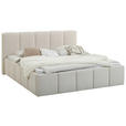 POLSTERBETT 180/200 cm  in Beige  - Beige/Schwarz, Design, Holz/Textil (180/200cm) - Xora