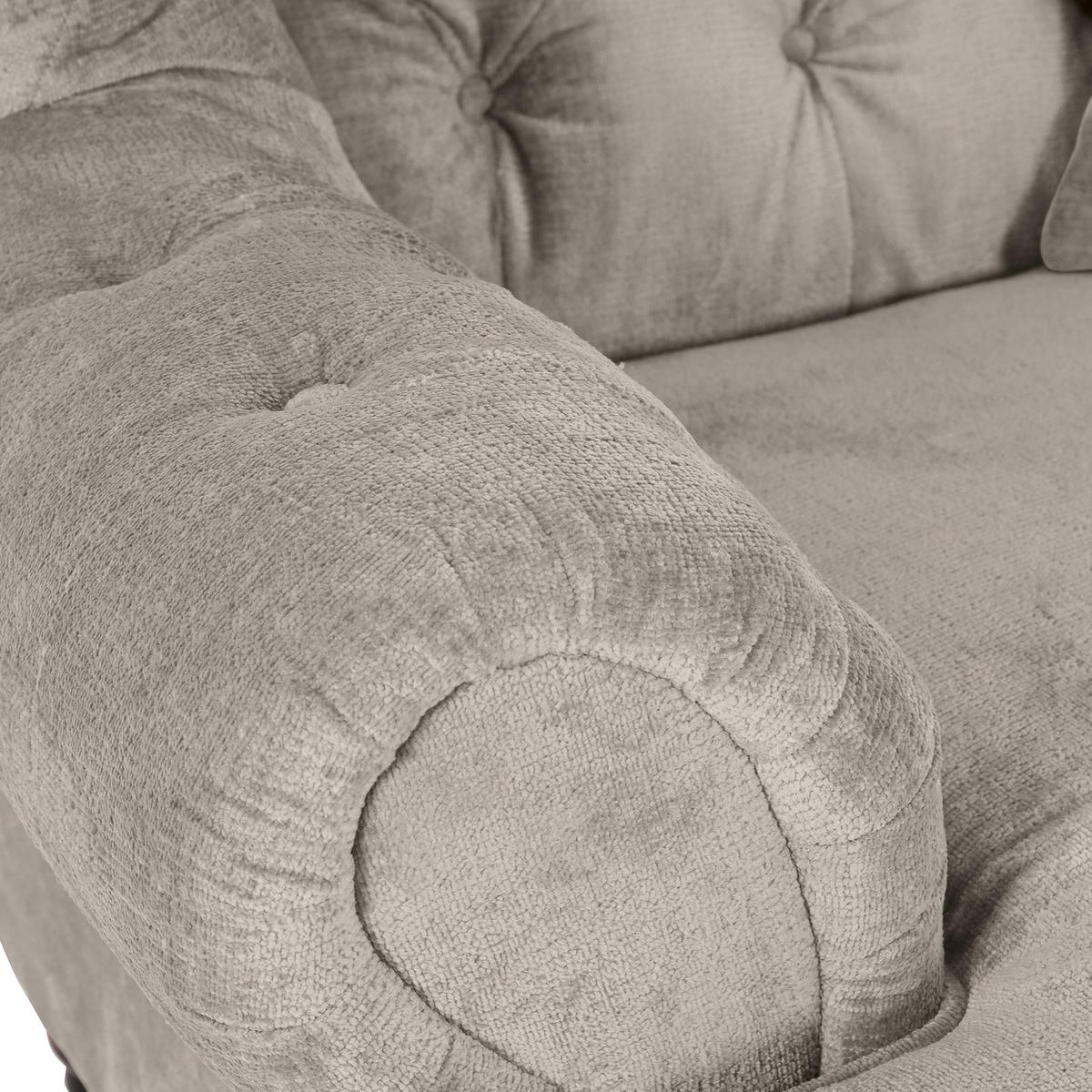 XXL-SESSEL in Chenille Hellgrau  - Hellgrau/Schwarz, Design, Holz/Textil (127/106/149cm) - Landscape