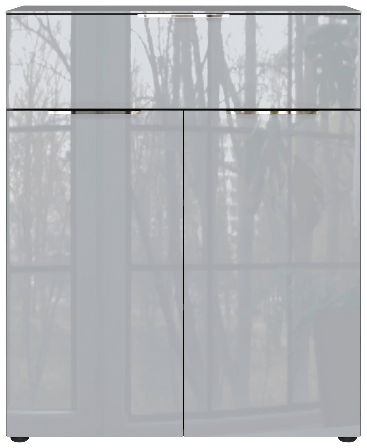 KOMÓD 83/102/42 cm  - krómszínű/grafitszürke, Modern, műanyag/faalapú anyag (83/102/42cm) - Premium Living