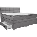 BOXSPRINGBETT 180/200 cm,  in Dunkelgrau, Topper, Matratzen, Bettschubladen, H3 + H3 = fest  - Dunkelgrau/Alufarben, KONVENTIONELL, Kunststoff/Textil (180/200cm) - Carryhome