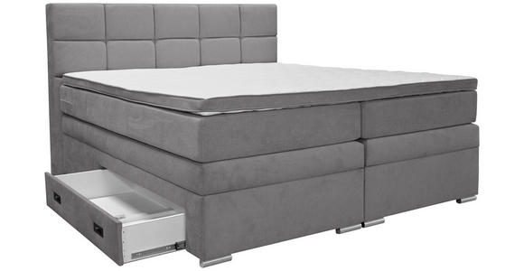 BOXSPRINGBETT 160/200 cm  in Dunkelgrau  - Dunkelgrau/Alufarben, KONVENTIONELL, Kunststoff/Textil (160/200cm) - Carryhome
