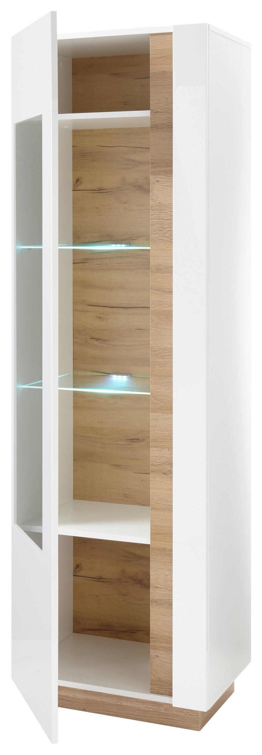 VITRINE in Eichefarben, Weiß  - Eichefarben/Weiß, Design, Glas/Holzwerkstoff (60/194/40cm) - MID.YOU