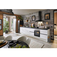 KÜCHENBLOCK 363,4 cm   in Weiß  - Schwarz/Weiß, Design, Holzwerkstoff (363,4cm) - Xora