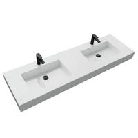 DOPPELWASCHBECKEN 169/11,7/50 cm  - Weiß, KONVENTIONELL, Stein (169/11,7/50cm) - Dieter Knoll