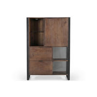 HIGHBOARD  104/150/40 cm 2 Schublade(n)  - Dunkelbraun/Anthrazit, KONVENTIONELL, Glas/Holz (104/150/40cm) - Livetastic