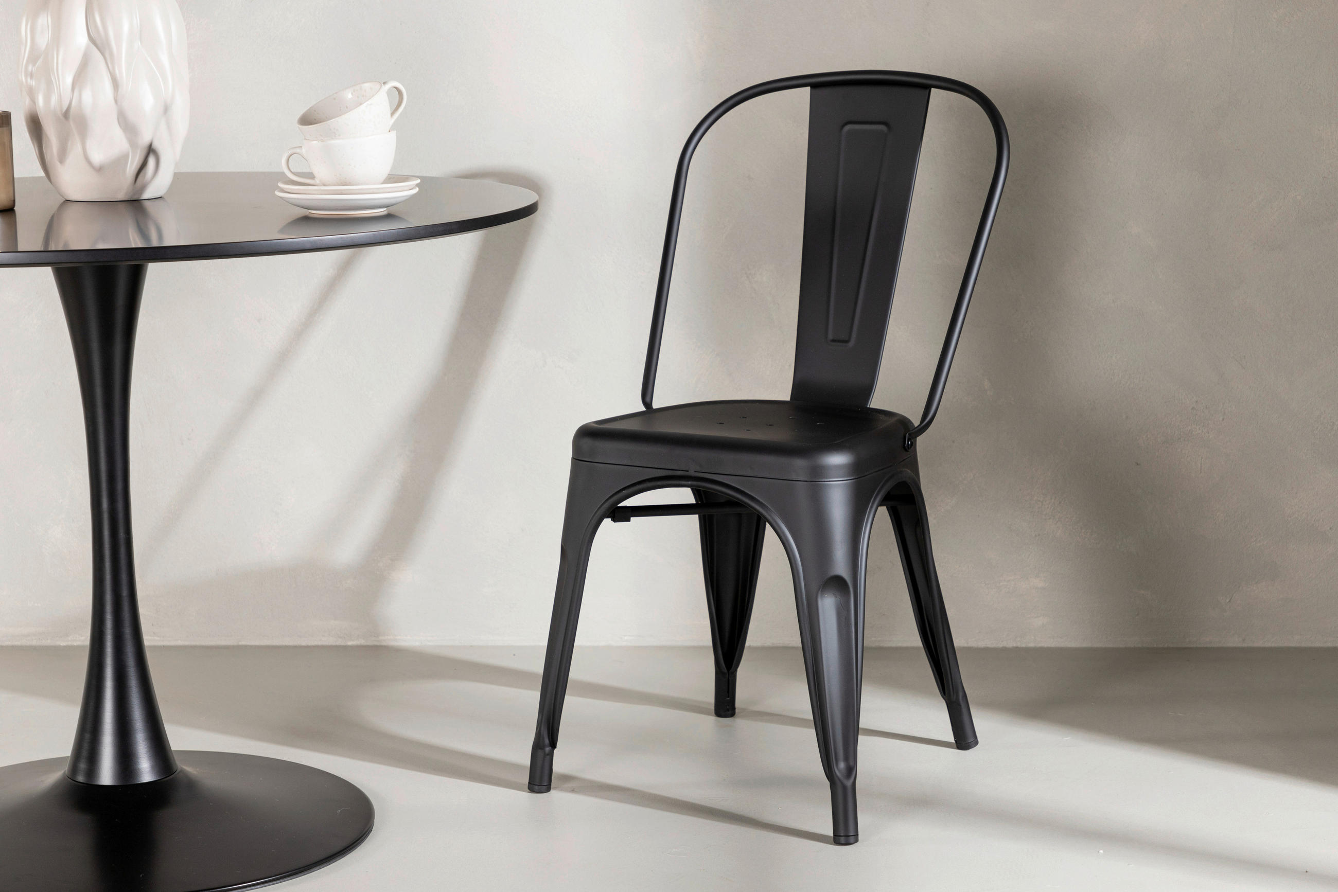 STUHL-SET  in Stahl Metall  - Schwarz, Design, Metall (45/85/53cm) - Livetastic
