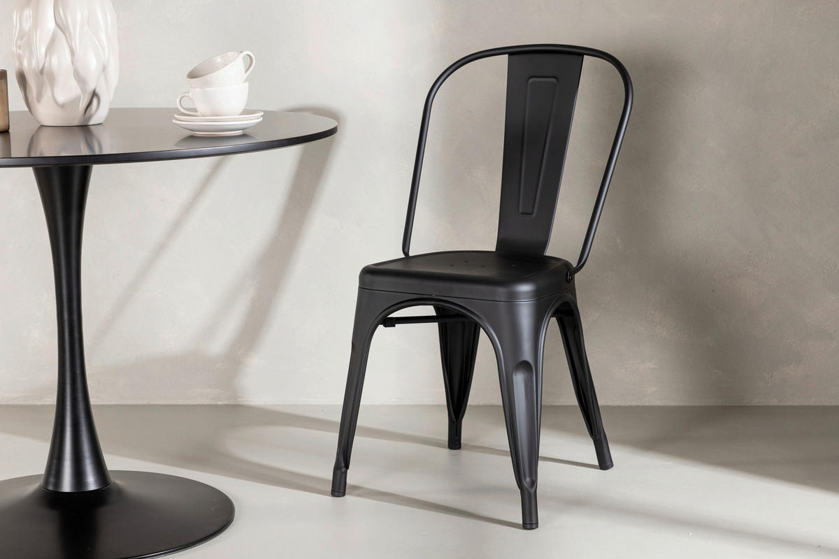 STUHL-SET  in Stahl Metall  - Schwarz, Design, Metall (45/85/53cm) - Livetastic