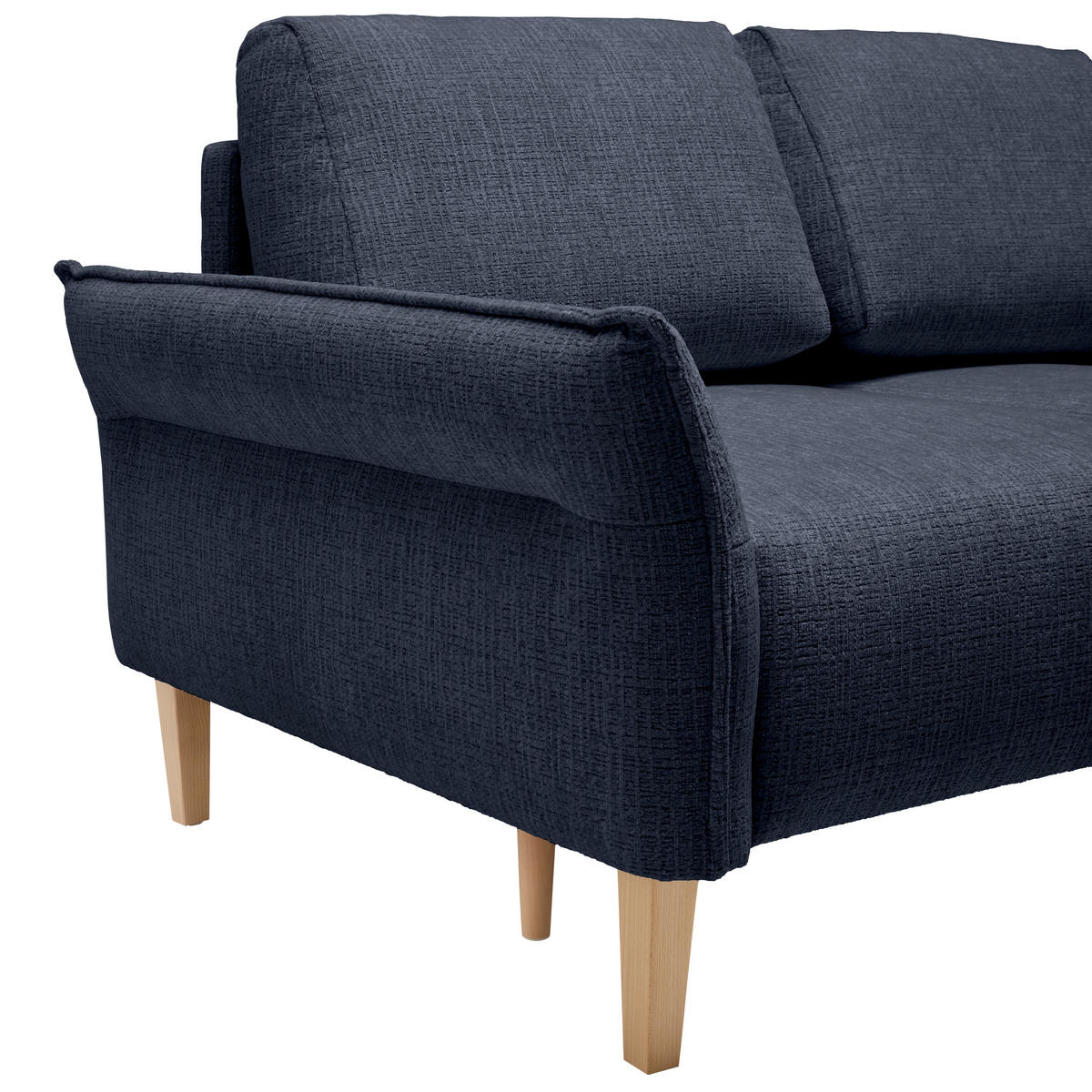 2-SITZER-SOFA in Webstoff Dunkelblau  - Eichefarben/Creme, Modern, Holz/Textil (150/85/92cm) - MID.YOU
