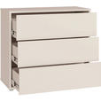 KOMMODE , 95/83/42 cm, 3 Schublade(n)  - Sandfarben/Silberfarben, Trend, Holzwerkstoff/Kunststoff (95/83/42cm) - Carryhome