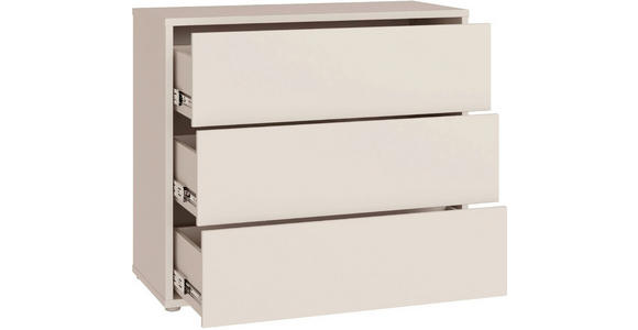KOMMODE , 95/83/42 cm, 3 Schublade(n)  - Sandfarben/Silberfarben, Trend, Holzwerkstoff/Kunststoff (95/83/42cm) - Carryhome