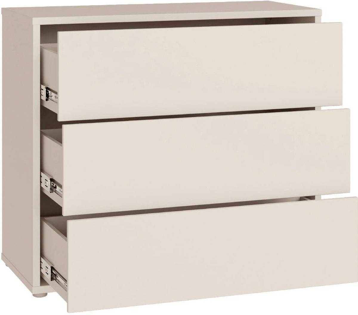 KOMMODE , 95/83/42 cm, 3 Schublade(n)  - Sandfarben/Silberfarben, Trend, Holzwerkstoff/Kunststoff (95/83/42cm) - Carryhome