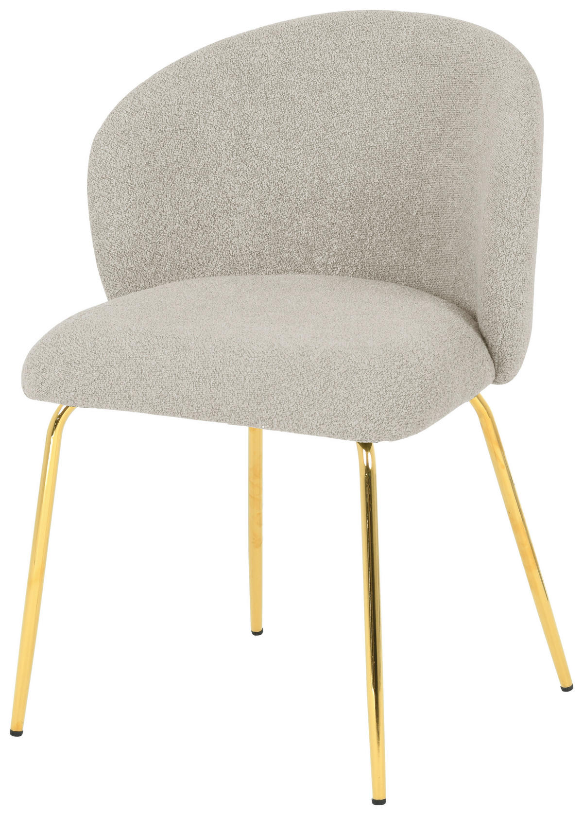 STUHL  in Eisen Bouclé  - Taupe/Goldfarben, Design, Textil/Metall (57/79/59cm) - Xora