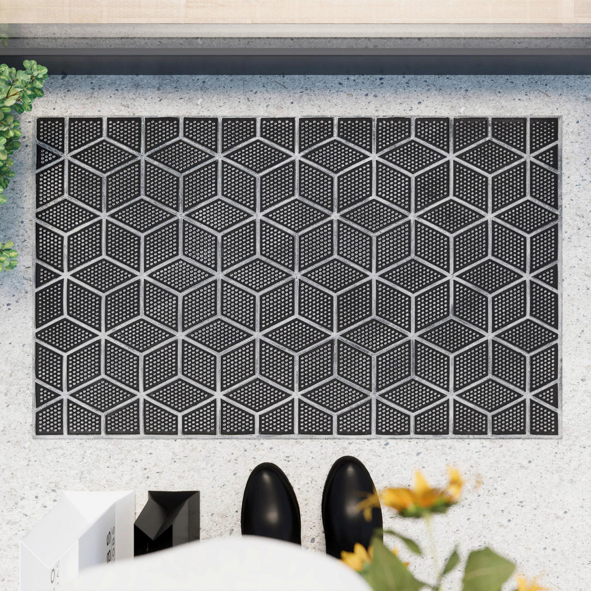 FUßMATTE 40/60 cm Bossa Groove  - Anthrazit/Silberfarben, KONVENTIONELL, Kunststoff (40/60cm) - WECON HOME