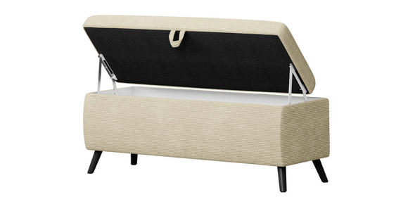 BETTBANK 145/45/50 cm - Beige/Schwarz, Trend, Holz/Textil (145/45/50cm) - Esposa