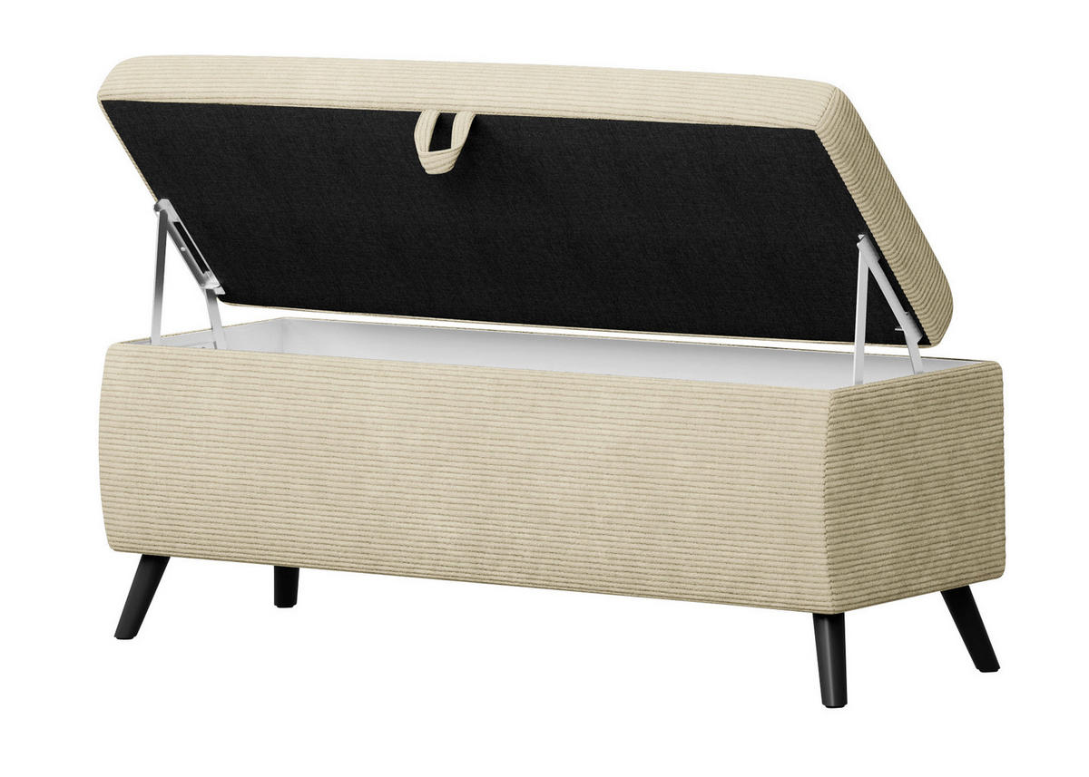 BETTBANK 145/45/50 cm   - Beige/Schwarz, Trend, Holz/Holzwerkstoff (145/45/50cm) - Esposa
