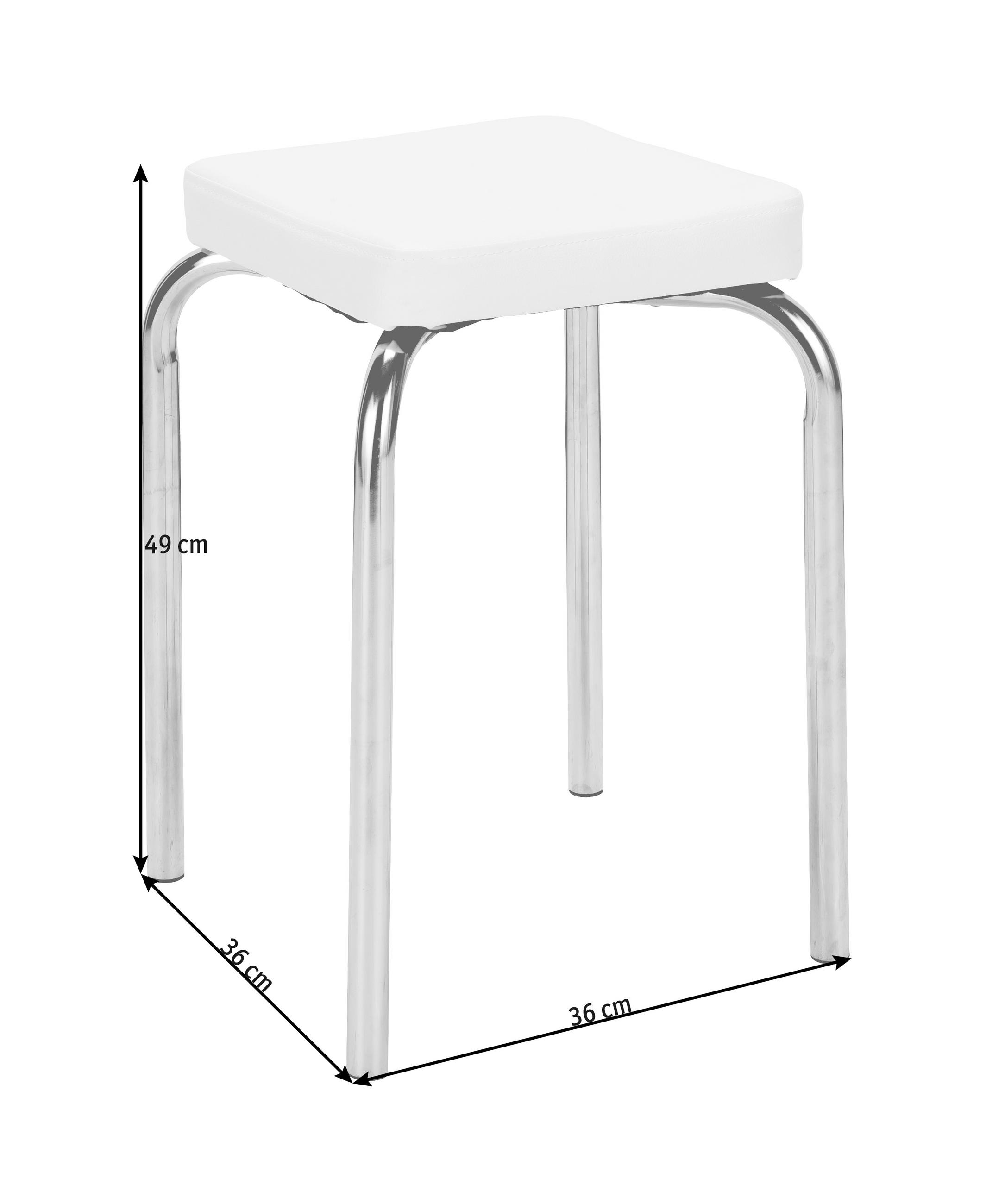 STAPELBAR PALL i metall, textil silver, vit  - vit/silver, Klassisk, metall/textil (36/49/36cm)