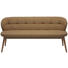 SITZBANK Kombination Echtleder/Stoff Kerneiche vollmassiv Beige, Eichefarben - Eichefarben/Beige, Design, Leder/Holz (55/84/57cm) - Valnatura