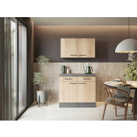 BUFFET 100/200/60 cm  in  - Schwarz/Eiche Artisan, Trend, Holzwerkstoff/Metall (100/200/60cm) - Respekta