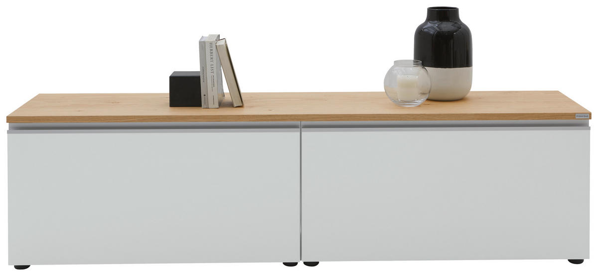 LOWBOARD  in 180/46/41 cm  - Eichefarben/Silberfarben, Design, Holzwerkstoff/Kunststoff (180/46/41cm) - Dieter Knoll