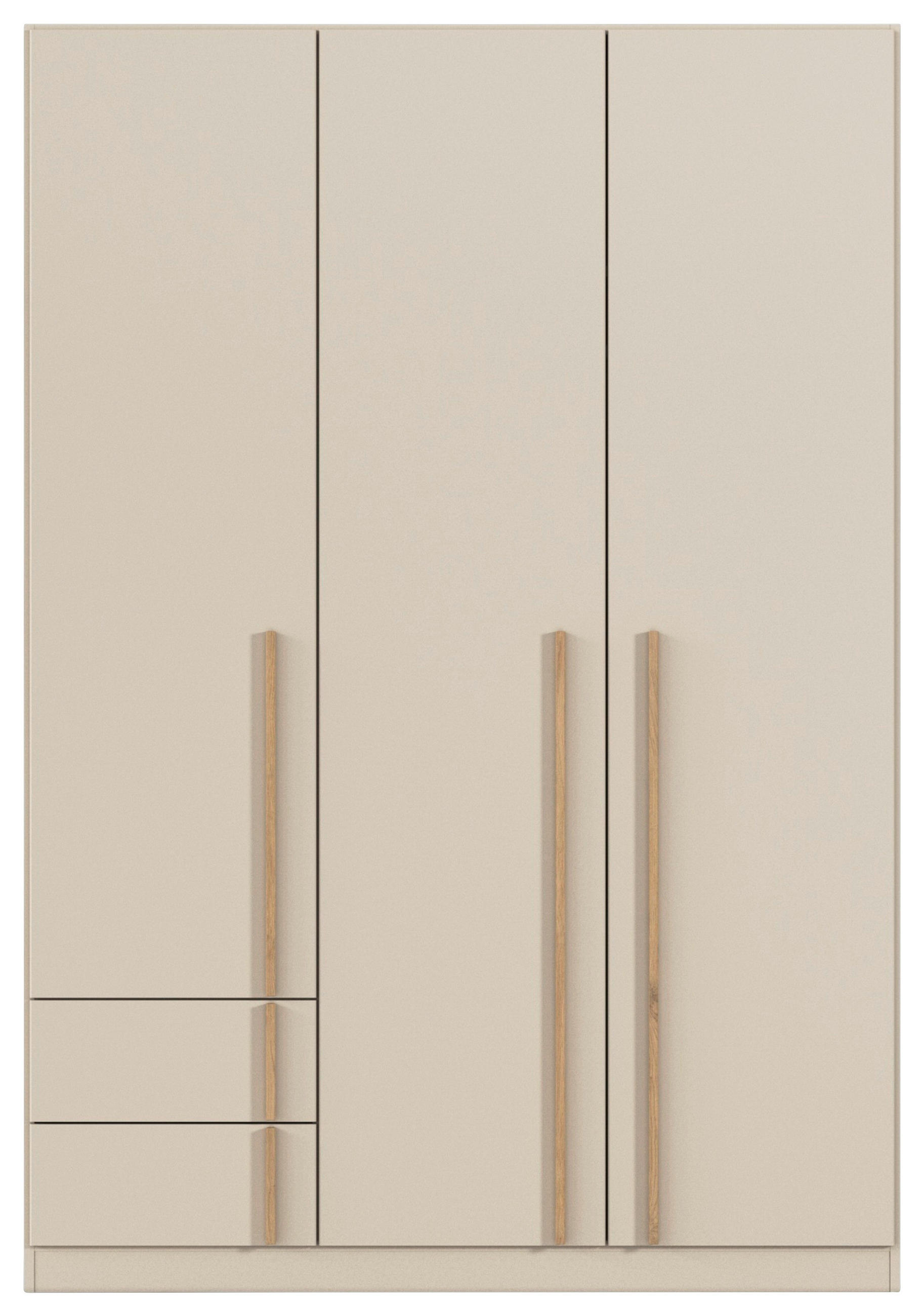 DREHTÜRENSCHRANK 3-türig Champagner, Eiche Artisan  - Champagner/Eiche Artisan, Design, Holz/Holzwerkstoff (136/197/54cm) - Stylife