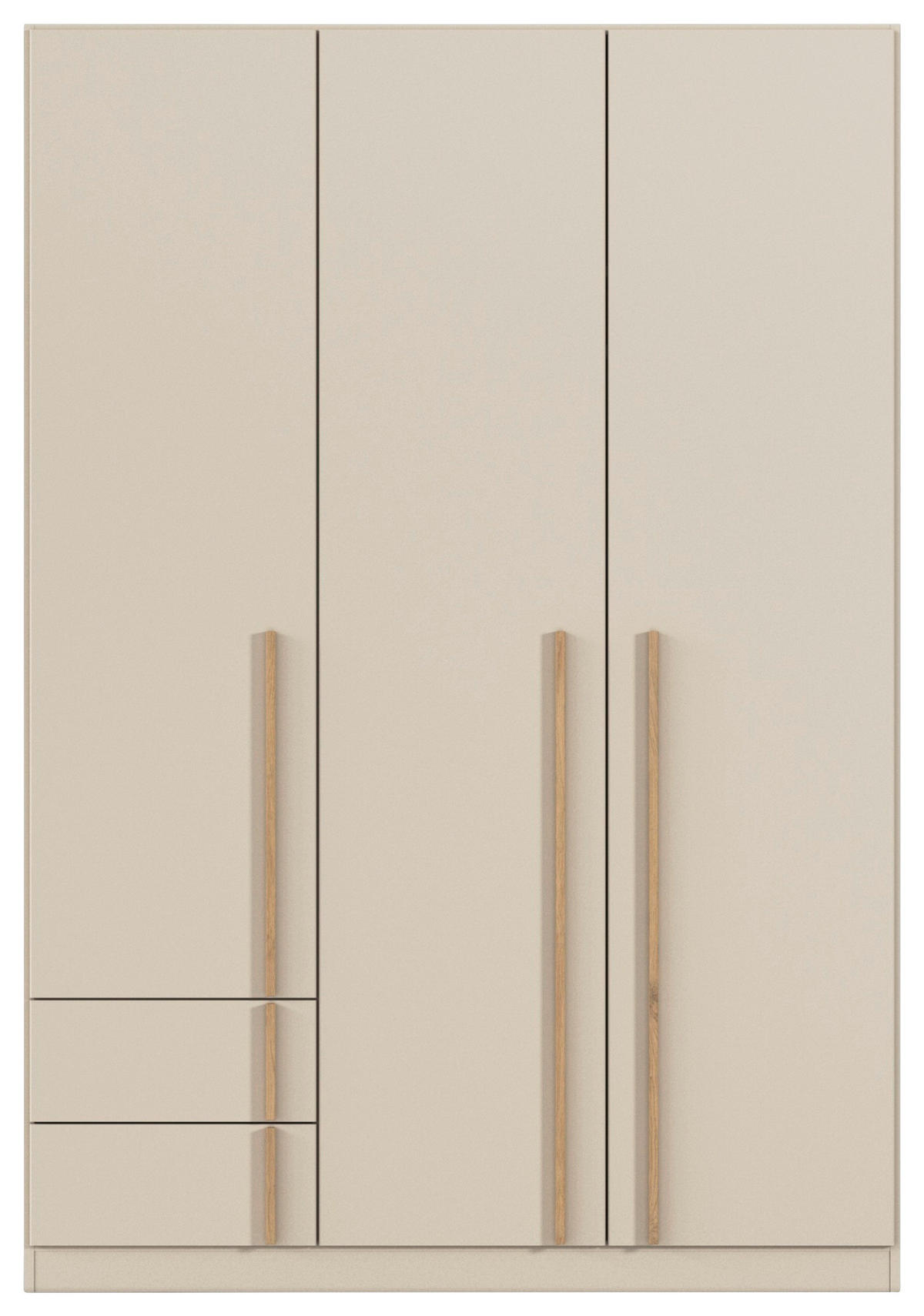 DREHTÜRENSCHRANK 3-türig Champagner, Eiche Artisan  - Champagner/Eiche Artisan, Design, Holz/Holzwerkstoff (136/197/54cm) - Stylife