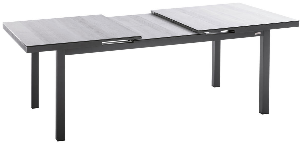 GARTENTISCH 180/100/76 cm Metall rechteckig  - Anthrazit/Grau, Design, Glas/Metall (180/100/76cm)