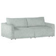 2,5-SITZER  in Flachgewebe Hellgrau  - Hellgrau/Schwarz, Design, Kunststoff/Textil (240/70/125cm) - Xora