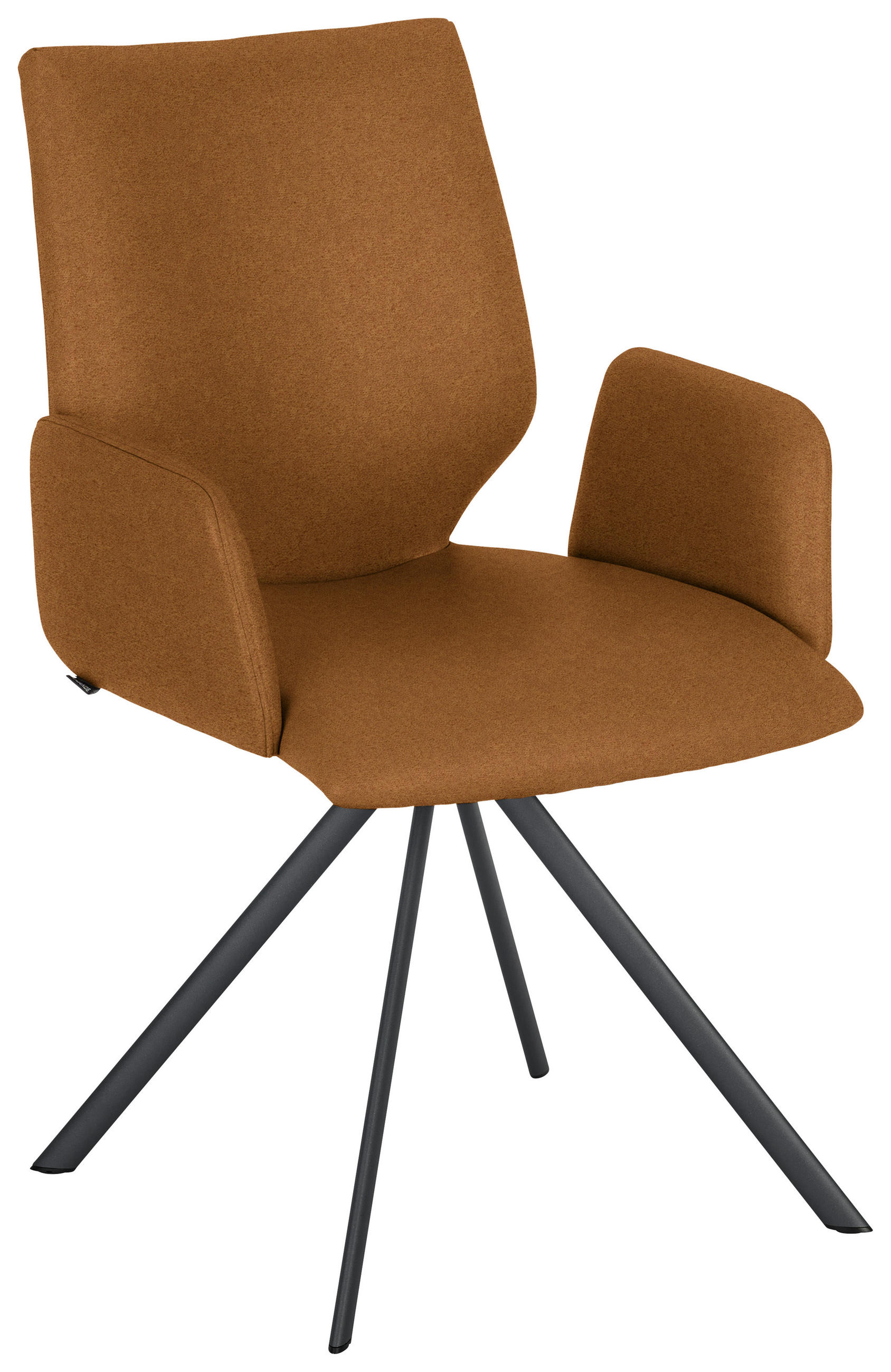 ARMLEHNSTUHL  Lederauswahl, Stoffauswahl, Typenauswahl, inklusive Armlehnen Mikrofaser  - Anthrazit/Senfgelb, Design, Textil/Metall (57/92/63cm) - Venjakob