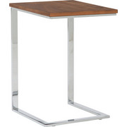 BEISTELLTISCH in Chromfarben, Nussbaumfarben - Chromfarben/Nussbaumfarben, Design, Holzwerkstoff/Metall (40/52/34cm) - Koinor