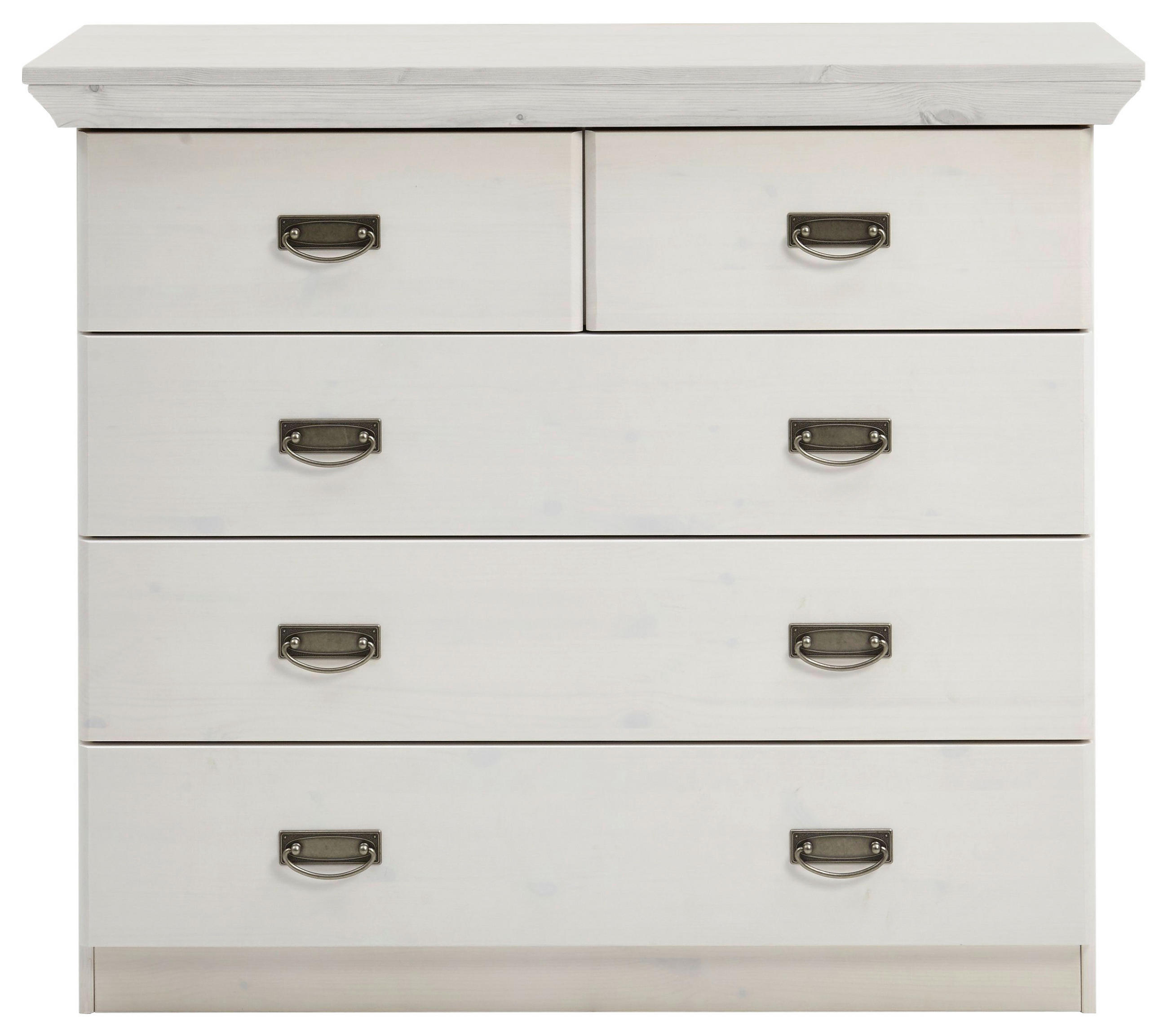 KOMMODE  in 105,7/90,3/50 cm  - Silberfarben/Weiß, ROMANTIK / LANDHAUS, Holz/Metall (105,7/90,3/50cm) - Boxxx