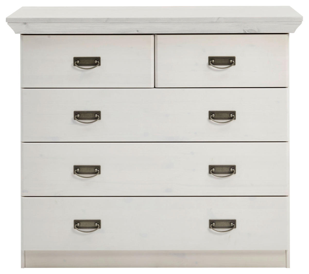 KOMMODE  in 105,7/90,3/50 cm  - Silberfarben/Weiß, ROMANTIK / LANDHAUS, Holz/Metall (105,7/90,3/50cm) - Boxxx