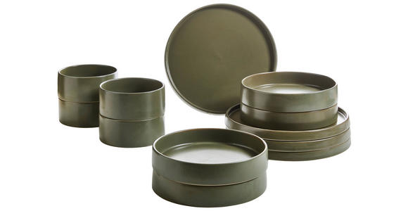KOMBISERVICE Grün Kyoto 12-teilig 4 Personen  - Grün, Trend, Keramik - Novel