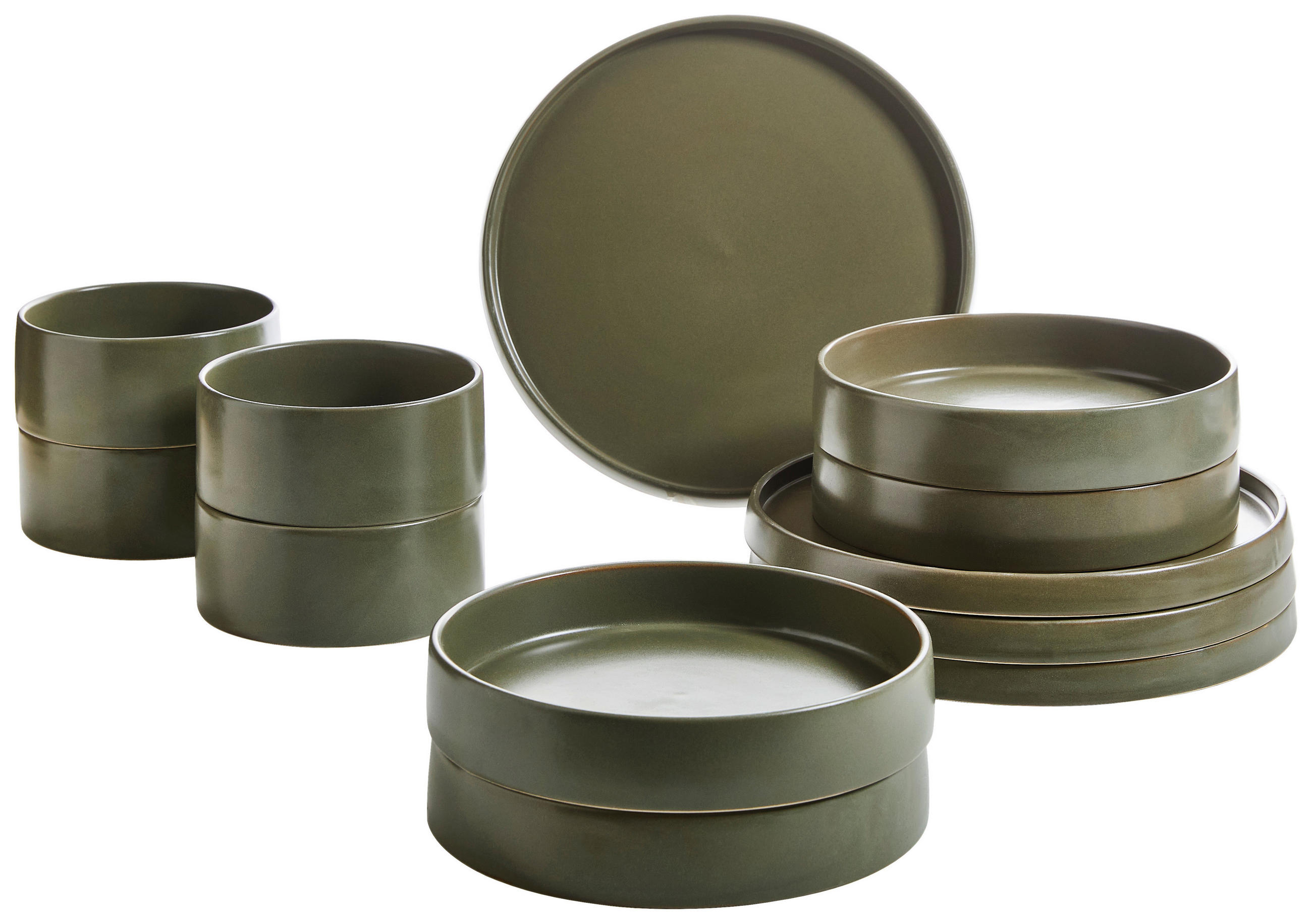 KOMBISERVICE Grün Kyoto 12-teilig 4 Personen  - Grün, Trend, Keramik - Novel