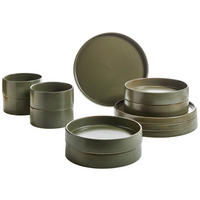 KOMBISERVICE Grün Kyoto 12-teilig 4 Personen  - Grün, Trend, Keramik - Novel