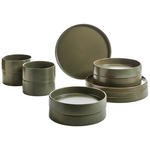 KOMBISERVICE Kyoto 12-teilig  - Grün, Trend, Keramik - Novel