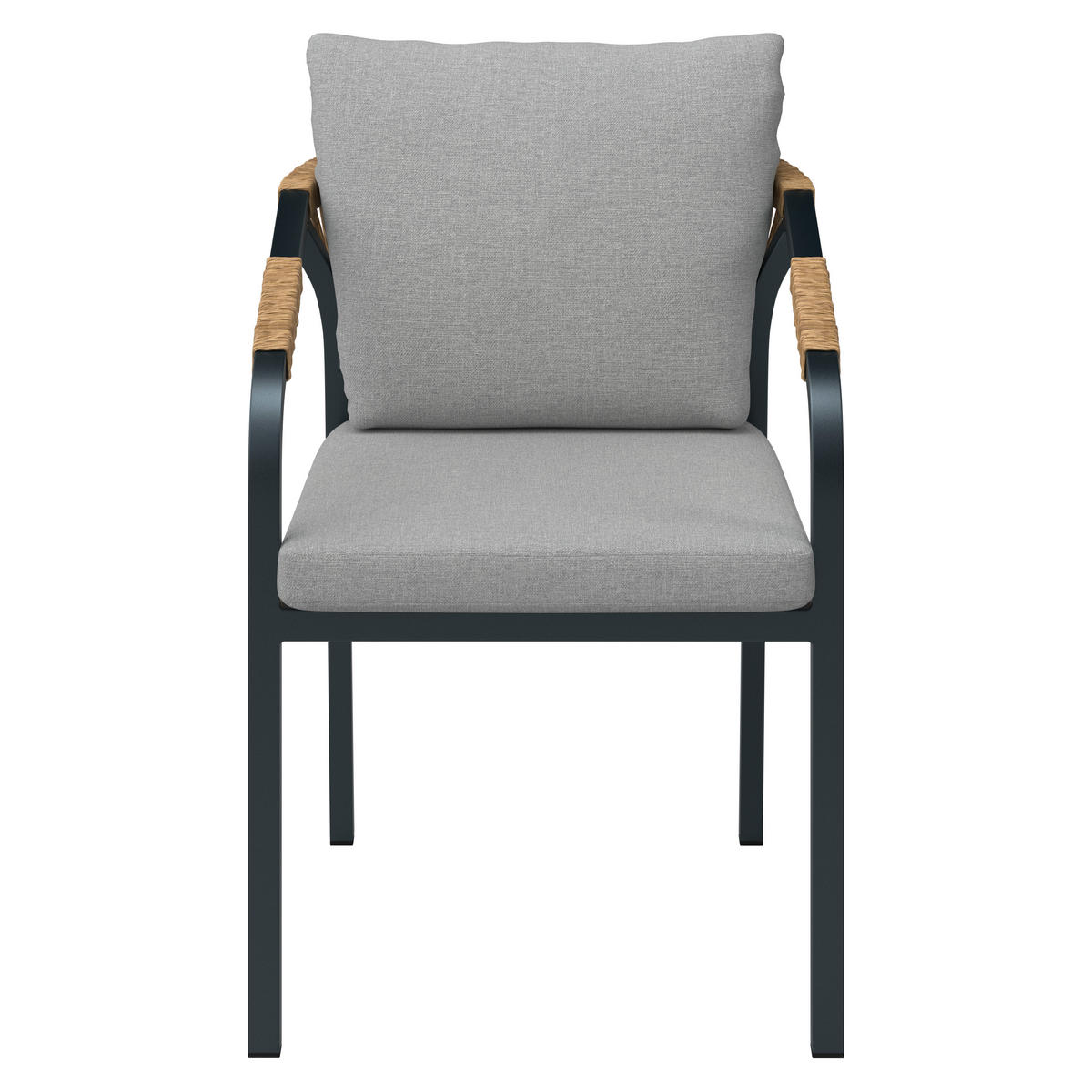 STAPELSESSEL Aluminium Anthrazit, Naturfarben, Hellgrau  - Anthrazit/Hellgrau, MODERN, Kunststoff/Textil (56/77/64cm) - Ambia Garden
