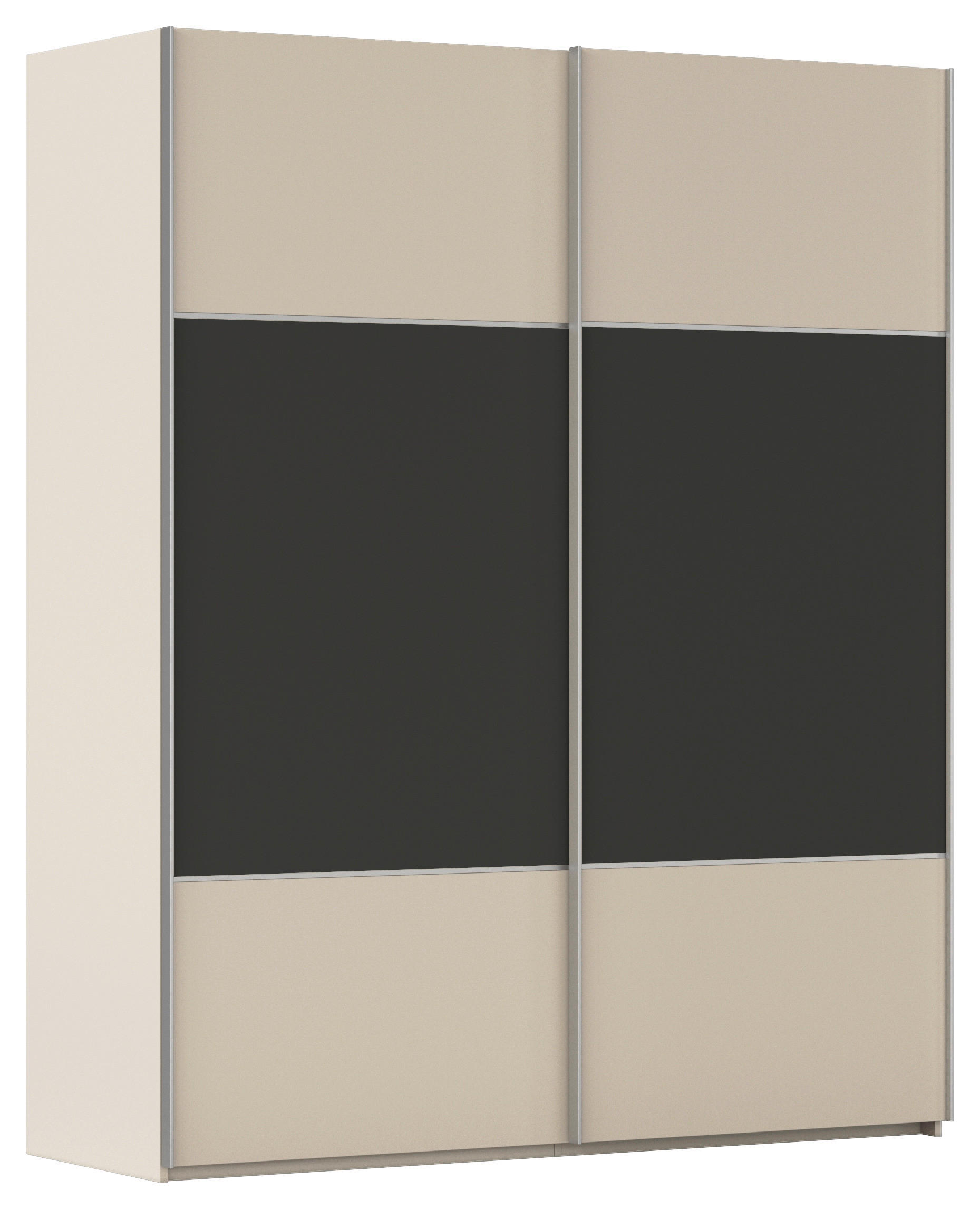 SCHWEBETÜRENSCHRANK 201/223/68 cm 2-türig Graphitfarben, Champagner  - Champagner/Alufarben, KONVENTIONELL, Holzwerkstoff/Metall (201/223/68cm) - Novel