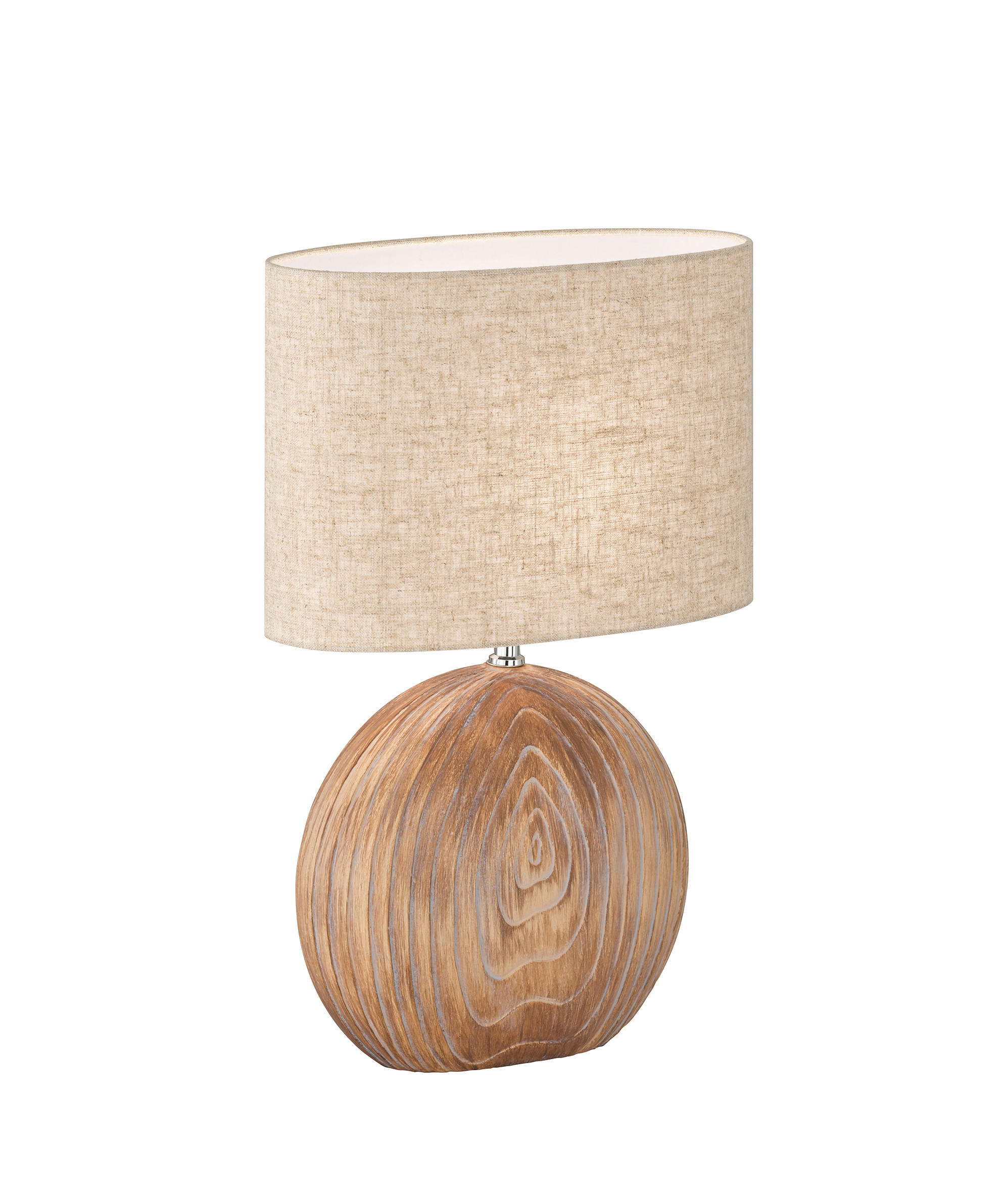 TISCHLEUCHTE 34/17/53 cm   - Sandfarben/Eukalyptusholzfarben, Basics, Keramik/Textil (34/17/53cm) - Fischer & Honsel