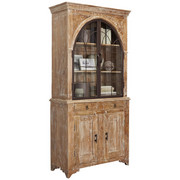 VITRINE in massiv Mangoholz Naturfarben, Weiß - Naturfarben/Braun, Trend, Glas/Holz (100/210/46cm) - Ambia Home