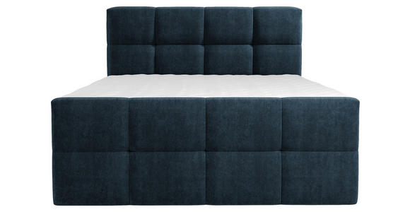 BOXBETT 180/200 cm in Blau, Dunkelblau - Chromfarben/Blau, MODERN, Holz/Holzwerkstoff (180/200cm) - Esposa