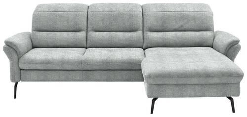 ECKSOFA in Flachgewebe Zinkfarben  260/181 cm  - Zinkfarben/Schwarz, KONVENTIONELL, Textil/Metall (260/181cm) - Beldomo Speed