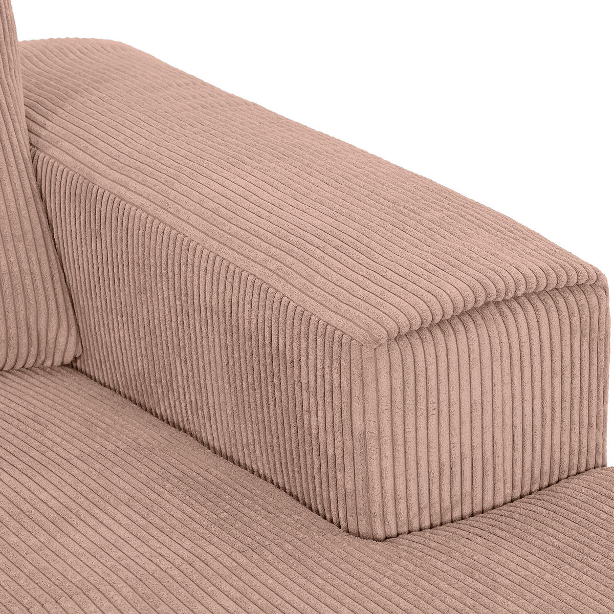 ECKSOFA in Cord Altrosa  - Schwarz/Altrosa, Konventionell, Textil/Metall (285/170cm) - Carryhome