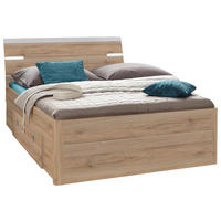 STAURAUMBETT inkl. Beleuchtung 140/200 cm  in Eiche San Remo  - Eiche San Remo, Design, Holzwerkstoff (140/200cm) - Ti'me