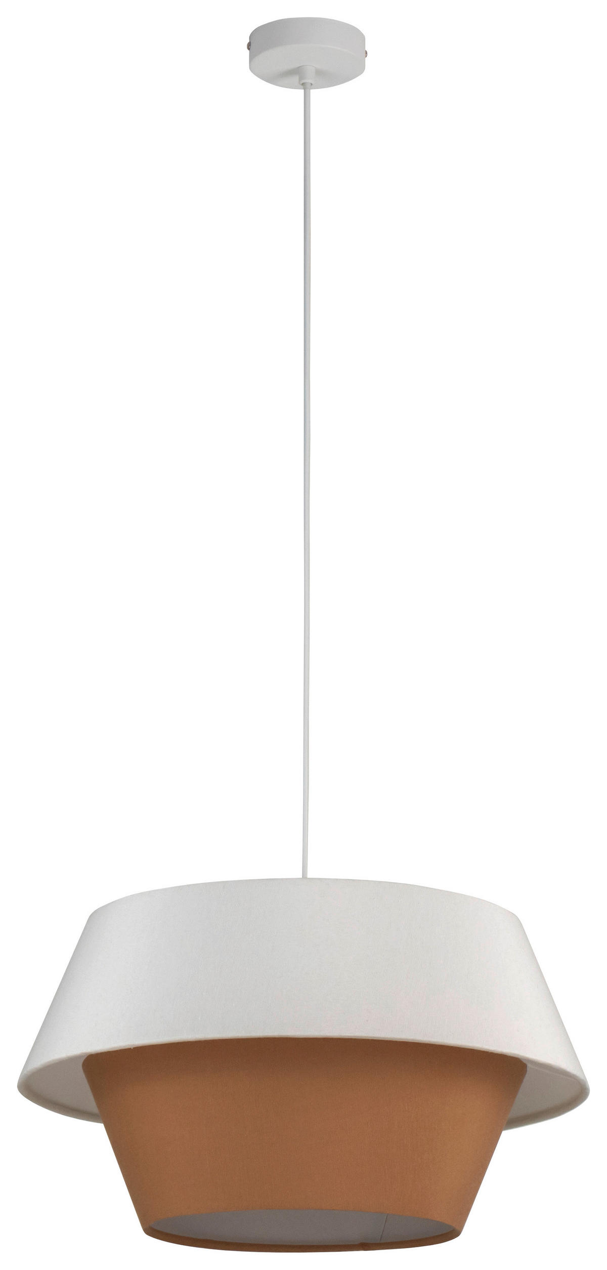 HÄNGELEUCHTE 45/130 cm  - Weiß/Mokka, Trend, Kunststoff/Textil (45/130cm) - Collett's Monde
